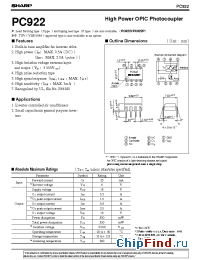 Datasheet PC922 manufacturer SHARP