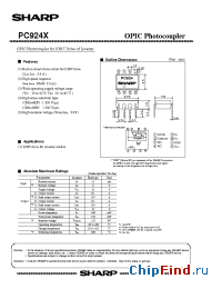 Datasheet PC924Xi manufacturer SHARP