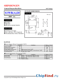 Datasheet S1WBA20 manufacturer Shindengen