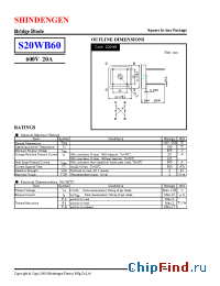 Datasheet S20WB60 manufacturer Shindengen