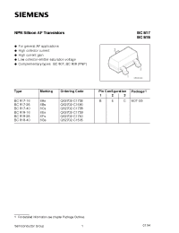 Datasheet BC818-25 manufacturer Siemens
