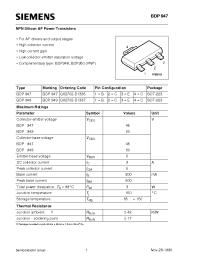 Datasheet BDP947 manufacturer Siemens