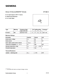 Datasheet BF996S manufacturer Siemens