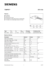 Datasheet BTS113 manufacturer Siemens