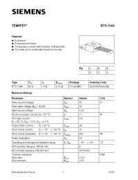 Datasheet BTS114 manufacturer Siemens