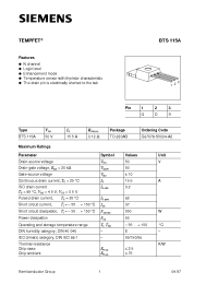 Datasheet BTS115A manufacturer Siemens
