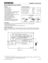 Datasheet BTS410G2 manufacturer Siemens