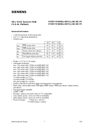 Datasheet HYB3116160BSJ-60 manufacturer Siemens