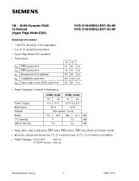 Datasheet HYB3118165BSJ-60 manufacturer Siemens