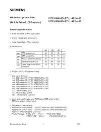 Datasheet HYB3165805BT-40 manufacturer Siemens