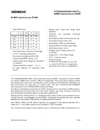 Datasheet HYB39S64800AT-8B manufacturer Siemens