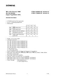 Datasheet HYB5117405BJ-60 manufacturer Siemens
