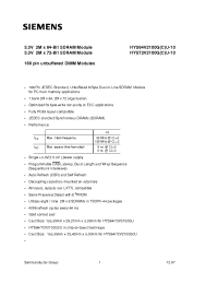Datasheet HYS64V2100GCU-10 manufacturer Siemens