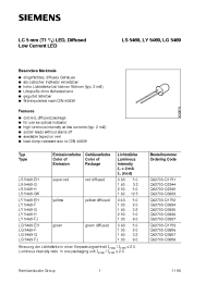 Datasheet LS5469-GK manufacturer Siemens