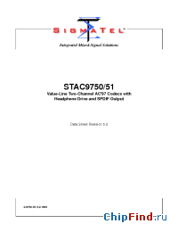 Datasheet STAC9750T manufacturer SigmaTel