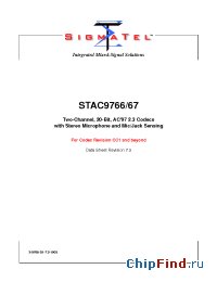 Datasheet STAC9767T manufacturer SigmaTel