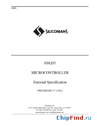 Datasheet SS8203 manufacturer Siliconians
