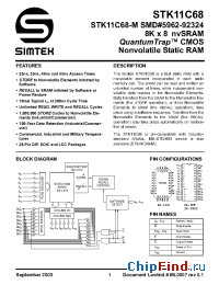 Datasheet STK11C68-25I manufacturer Simtek
