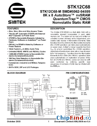 Datasheet STK12C68-25I manufacturer Simtek