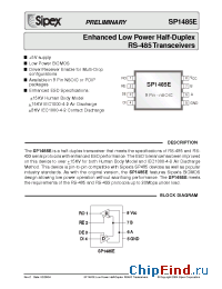 Datasheet SP1485EMN manufacturer Sipex