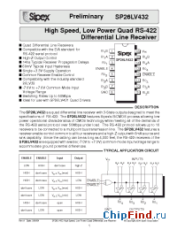 Datasheet SP26LV432CN manufacturer Sipex