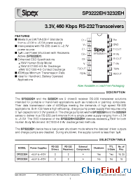 Datasheet SP3222EHCP manufacturer Sipex