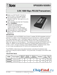 Datasheet SP3222U manufacturer Sipex