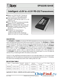 Datasheet SP3243EET manufacturer Sipex