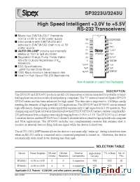 Datasheet SP3243UET manufacturer Sipex