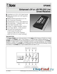Datasheet SP385E manufacturer Sipex