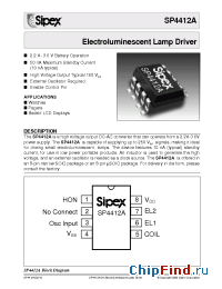 Datasheet SP4412A manufacturer Sipex