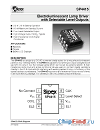 Datasheet SP4415 manufacturer Sipex