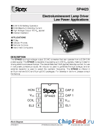 Datasheet SP4423CU manufacturer Sipex