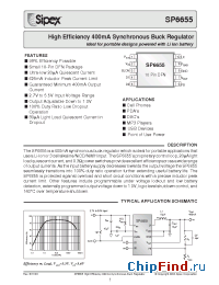Datasheet SP6655ER/TR manufacturer Sipex