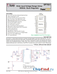 Datasheet SP7651ER-L/TR manufacturer Sipex