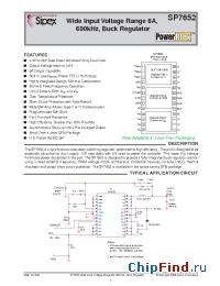 Datasheet SP7652ER-L/TR manufacturer Sipex