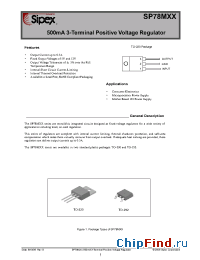Datasheet SP78M05V-L manufacturer Sipex