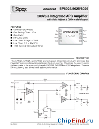 Datasheet SP8025 manufacturer Sipex