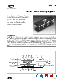 Datasheet SP9316C-4 manufacturer Sipex