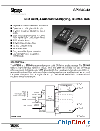 Datasheet SP9840BS manufacturer Sipex