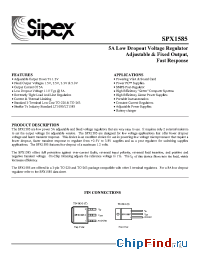 Datasheet SPX1585-3.3 manufacturer Sipex