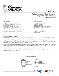 Datasheet SPX1585AT manufacturer Sipex