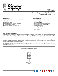 Datasheet SPX2840AU manufacturer Sipex