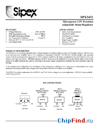 Datasheet SPX3431 manufacturer Sipex