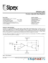 Datasheet SPX431A manufacturer Sipex