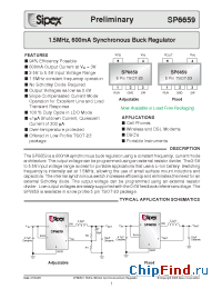 Datasheet TRSP6659EK1-1.8 manufacturer Sipex