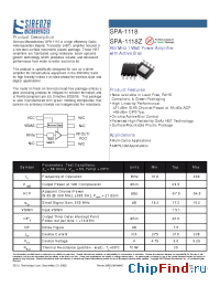 Datasheet SPA-1118Z manufacturer Sirenza