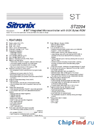 Datasheet ST2204 manufacturer Sitronix