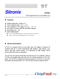 Datasheet ST7921 manufacturer Sitronix