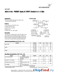 Datasheet AS213-92 manufacturer Skyworks